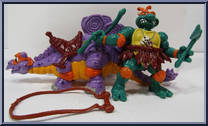 Cave Turtle Mike (with Silly Stegosaurus) from Teenage Mutant Ninja Turtles - Cave Turtles manufactured by Playmates [Loose]
