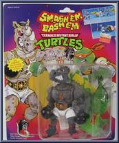 Power Punchin' Rocksteady from Teenage Mutant Ninja Turtles - Smash 'em Bash 'em Figures manufactured by Playmates [Front]