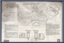 Turtlecycle from Teenage Mutant Ninja Turtles - 1989 - Accessories manufactured by Playmates [Instructions]