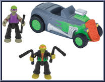 Hot Rod (Hot Rod Mikey & Hot Rod Donnie) from Teenage Mutant Ninja Turtles - Nickelodeon - Micro Mutants manufactured by Playmates [Loose]