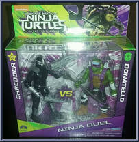 Shredder vs Donatello from Teenage Mutant Ninja Turtles - Out of the Shadows - Ninja Duel manufactured by Playmates [Front]