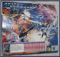 Skywarp from Transformers - Generation 1 - Series 1 manufactured by Hasbro [Back]