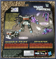 Nemesis Prime & Spinister from Transformers - Generations - Thrilling 30 - Legends Class manufactured by Hasbro [Back]