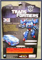 Skids (Autobot) from Transformers - Generations - Thrilling 30 - Deluxe Class manufactured by Hasbro [Back]