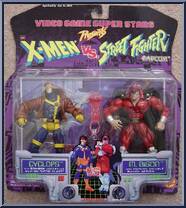 Cyclops vs. M. Bison from Video Game Super Stars Presents - X-Men v.s Street Fighter - Series 1 manufactured by Toy Biz [Front]
