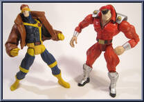 Cyclops vs. M. Bison from Video Game Super Stars Presents - X-Men v.s Street Fighter - Series 1 manufactured by Toy Biz [Loose]