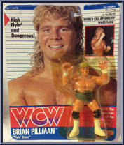 Brian Pillman (Orange Tiger Print Suit) from WCW - Series 1 - Released in US manufactured by Galoob [Front]