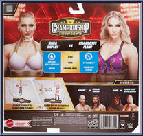 Rhea Ripley vs Charlotte Flair from WWE Championship Showdown - Series  7 manufactured by Mattel [Back]