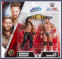 Roman Reigns vs LA Knight from WWE Championship Showdown - Series 21 manufactured by Mattel [Front]
