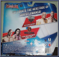 Ric Flair & The Rock from WWE - Wrestlemania 32 manufactured by Mattel [Back]