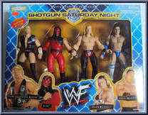 Steve Austin / Kane / Shawn Michaels / Rocky Maivia from WWF - Shotgun Saturday Night - Series 1 manufactured by Jakks Pacific [Front]