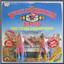 Jesse "The Body" Ventura / Randy "Macho Man" Savage from WWF - Bendies - Tag Team Champions manufactured by LJN [Front]