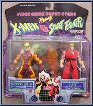 Sabretooth vs. Ken from X-Men - vs Street Fighter - Series 1 manufactured by Toy Biz [Front]