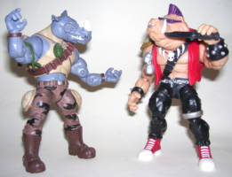 Bebop & Rocksteady ('87 Cartoon Style) (Teenage Mutant Ninja Turtles) Custom Action Figure [Blundering Buffons!]