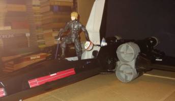 6 inch Black suited LUKE SKYWALKER w X WING FIGHTER (Star Wars) Custom Action Figure