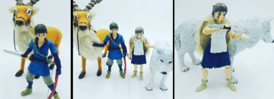 San with wolf-god and Ashitaka with Yakul from Princess Mononoke (Anime) Custom Action Figure