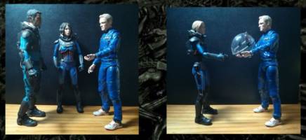 David 8 (Aliens) Custom Action Figure [With some other characters as Charlie (also a custom), Shaw and Vickers]