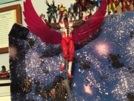 Sam Wilson as Captain America (Captain America) Custom Action Figure [Falcon Flying for comparison]