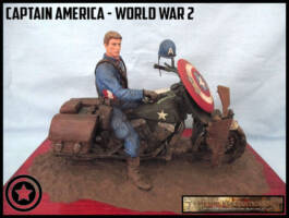 Captain America on Harley WW2 (Captain America) Custom Diorama / Playset
