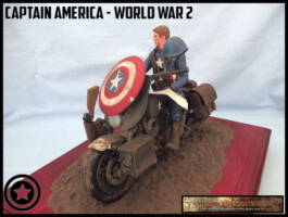 Captain America on Harley WW2 (Captain America) Custom Diorama / Playset