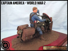 Captain America on Harley WW2 (Captain America) Custom Diorama / Playset