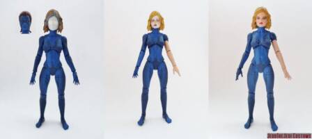 Mystique (human face) (X-Men - Movies) Custom Action Figure [Mystique (human face) custom action figure before and after]