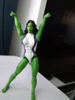 She-hulk 3 (and update) (Marvel Legends) Custom Action Figure [Happy pose.]