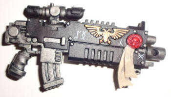 Space Wolves (Warhammer) Custom Action Figure [Clearer shot of the details on the gun]
