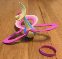 Cresselia (3D Printed Figure) (Pokemon) Custom Action Figure [Figure with the stand she came with.]