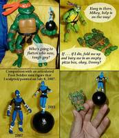 Mikey Fought the Ball (and the Ball Won) (Teenage Mutant Ninja Turtles) Custom Miniature / Figurine