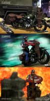 Captain America with 1942 WLA Harley (Captain America) Custom Action Figure