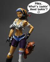 TANK-GIRL with MISSILE BRA and "Charlie Dont Surf" Helmet (Prototype) Custom Action Figure
