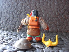 Elkhorn The Good Dwarf Fighter, with removed helmet!  AD&D, Dungeons & Dragons (Dungeons and Dragons) Custom Action Figure [Elkhorn the Good Dwarf Fighter!  Helmet Off, rear view!]