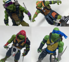 Playmates TMNT 2 Blackwashed Turtles (Teenage Mutant Ninja Turtles) Custom Action Figure