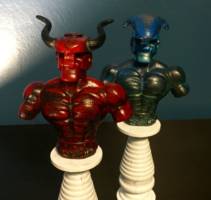 Red Rocker Vs. Blue Bomber (Hack / Slash) Custom Statue / Bust