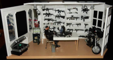 PUNISHER ARMORY HIDEOUT Playset Diorama Base Headquarters Lair 1:12th Scale (Punisher) Custom Diorama / Playset