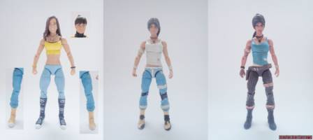 Lara Croft (Tomb Raider 2013 game/2018 movie) (Tomb Raider) Custom Action Figure [Lara Croft (Tomb Raider 2013) custom action figure before and after]