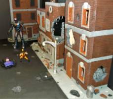 Battle damaged street/buildings (Marvel Legends) Custom Diorama / Playset